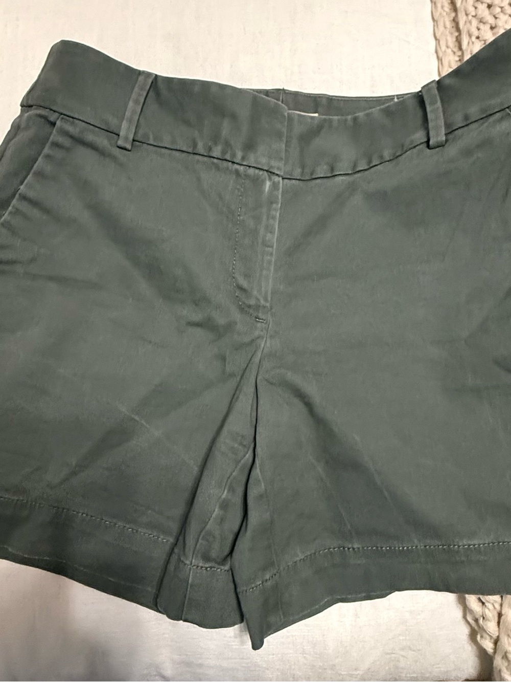 LOFT Olive Green High-Rise Chino Shorts